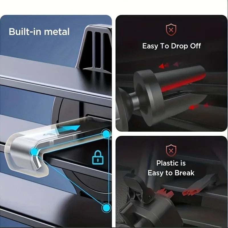 Car Phone Holder Air Vent Clip Mount – Universal Smartphone Stand for 4.7–6.7 Inch Devices & GPS Support