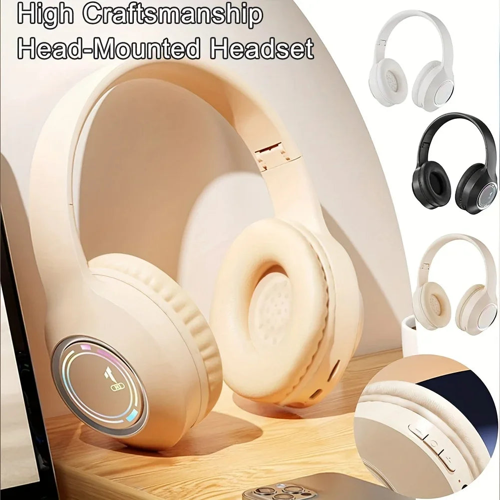 Bluetooth Headphones Over-Ear – Wireless Hi-Fi Bass Stereo Headset with Microphone for Music & Gaming