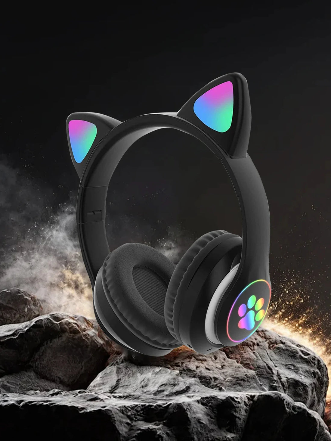 Jerry 5.0 Wireless Headband Headphones – Cat Ear Design, Long Battery Life, High-Quality Sound for Music & Gaming