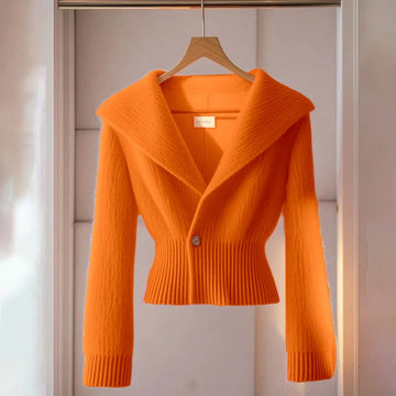 Autumn Korean Fashion Women's Knitted Cardigan – Slim Fit Long Sleeve Waist Sweater Jacket