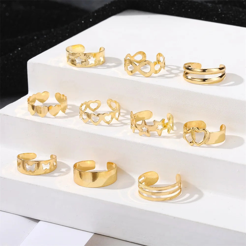 FNIO Toe Rings for Women – Adjustable Open Toe Ring Set for Beach Foot Jewelry
