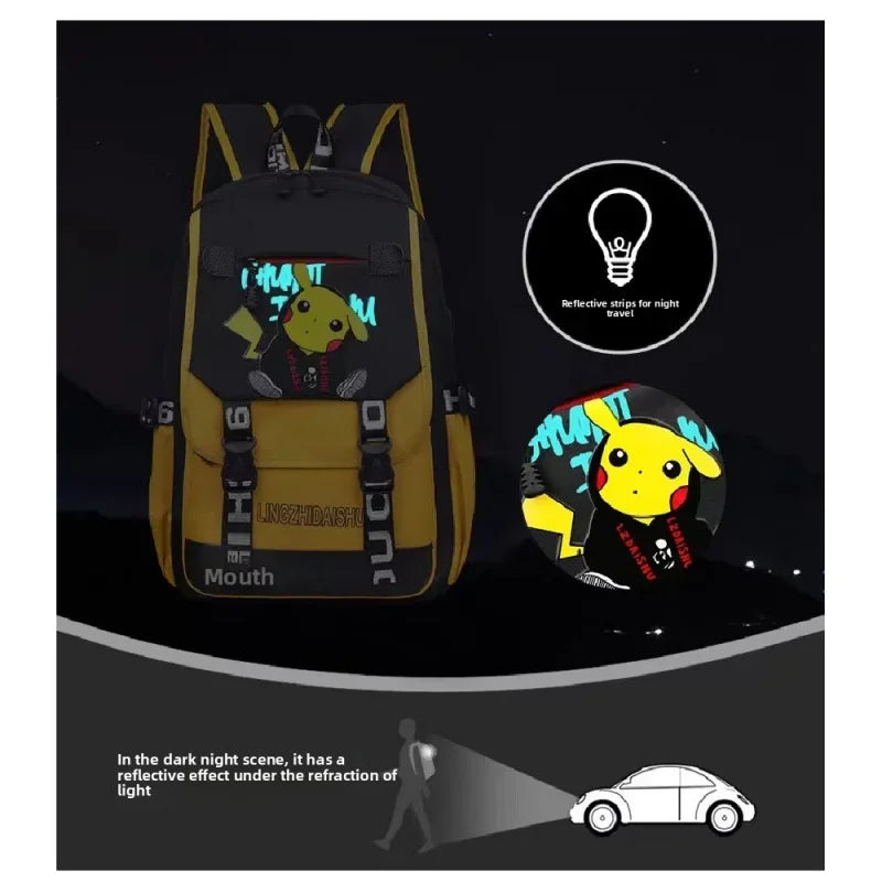 PKQ Cartoon Animation Backpack – Large Capacity Lightweight Travel & School Bag for Students and Holidays