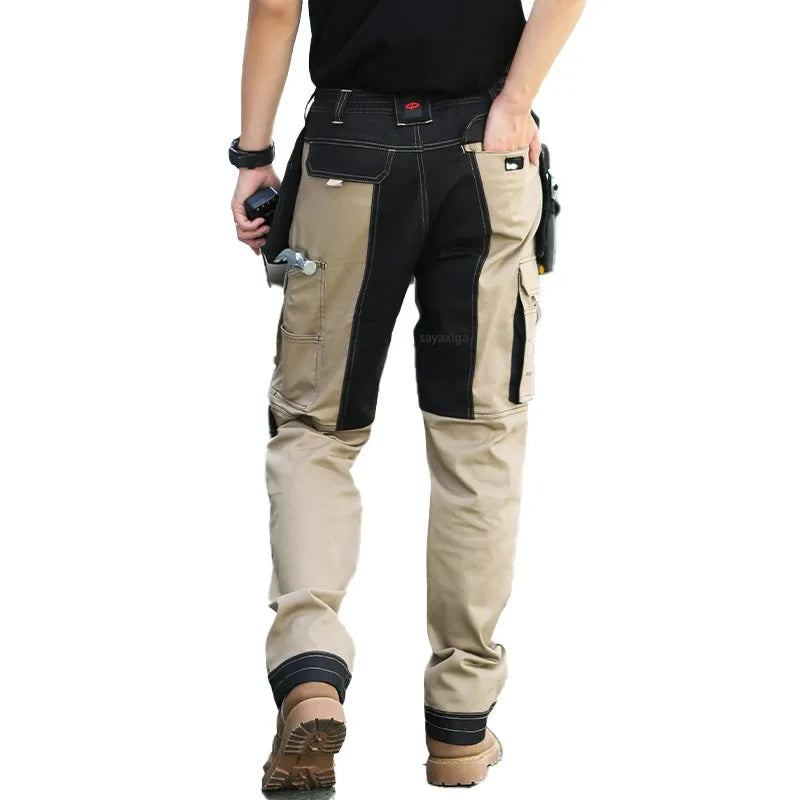 Men’s Cargo Workwear Pants – Multi-Pocket Outdoor Hiking Joggers with Knee Pads