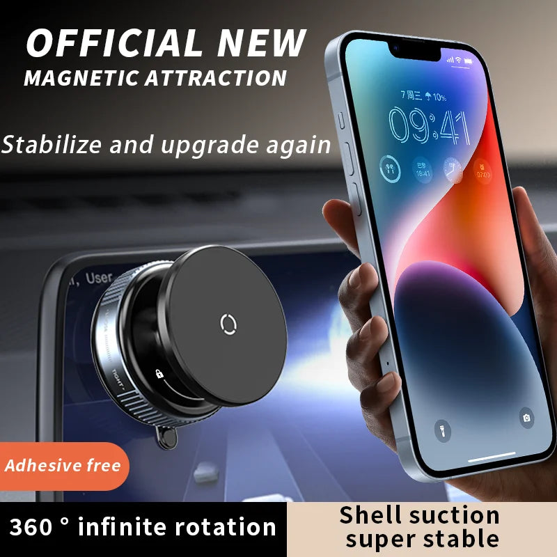 Magnetic Car Mount Phone Holder – 360° Rotation Strong Suction Bracket for iPhone 12–16