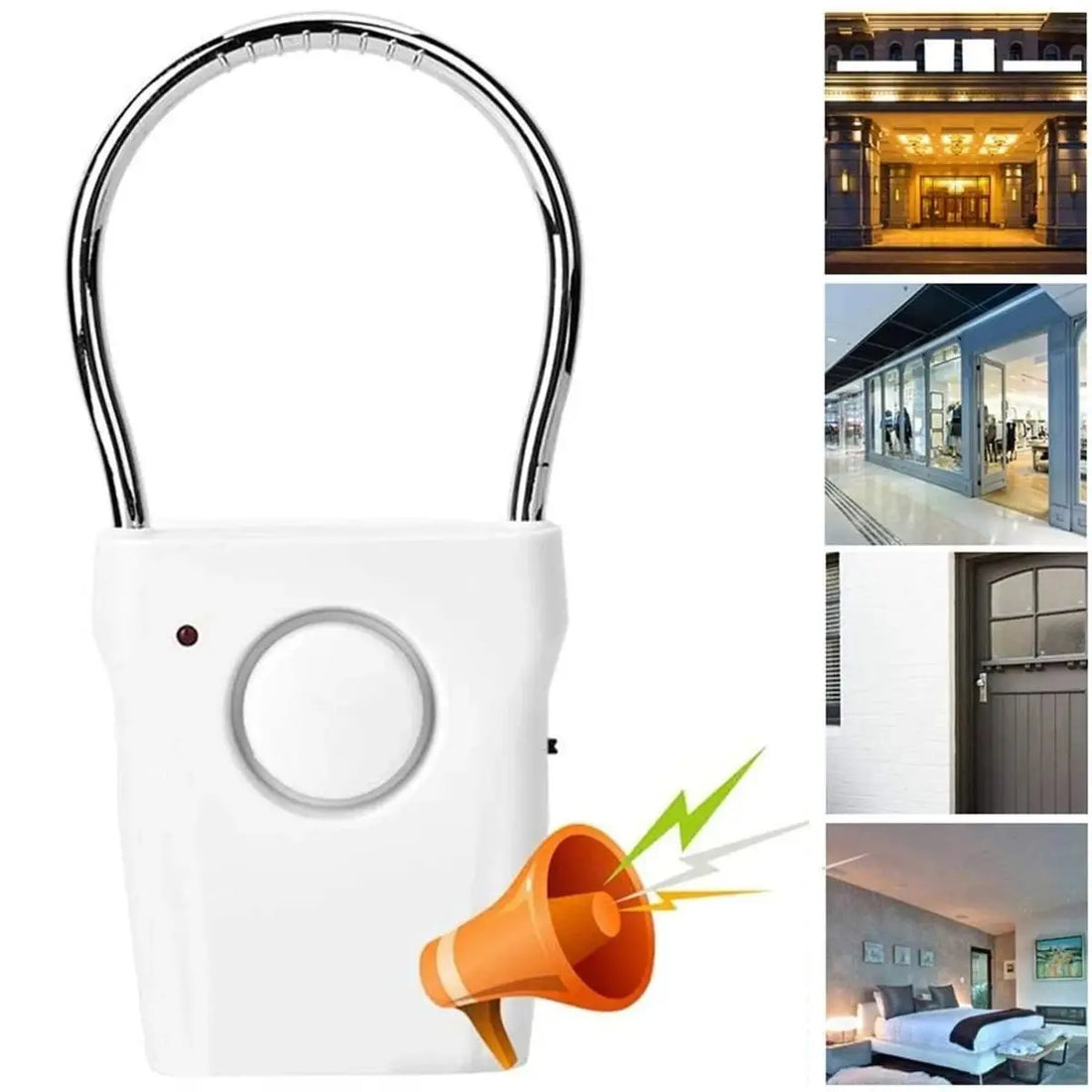 Door Handle Alarm 110dB – Adjustable Battery-Operated Security Alarm for Travel & Hotel