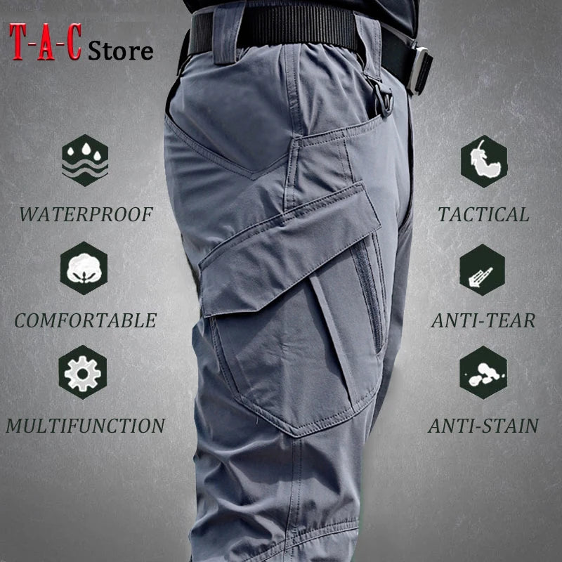 Tactical Cargo Pants Men – Waterproof SWAT Combat Military Camouflage Joggers
