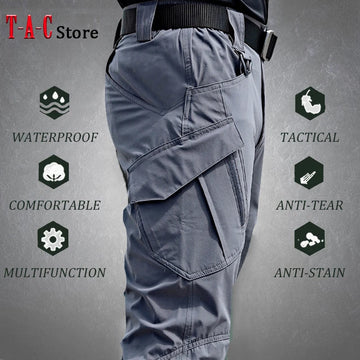 Tactical Cargo Pants Men – Waterproof SWAT Combat Military Camouflage Joggers