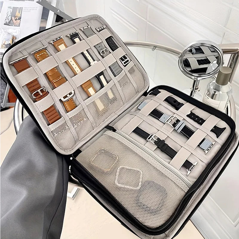 Watchband Storage Box for Apple Watch – Strap Case & Travel Organizer with Data Cable Compartment