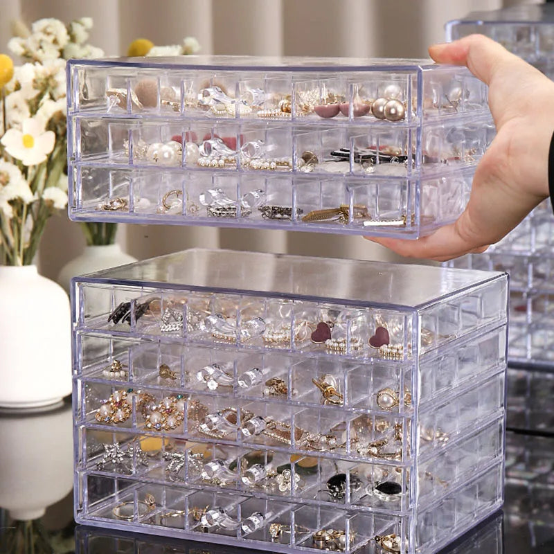 Multi-layer Large Capacity Jewelry Storage Box – Dust-proof & Anti-oxidation Earring Organizer