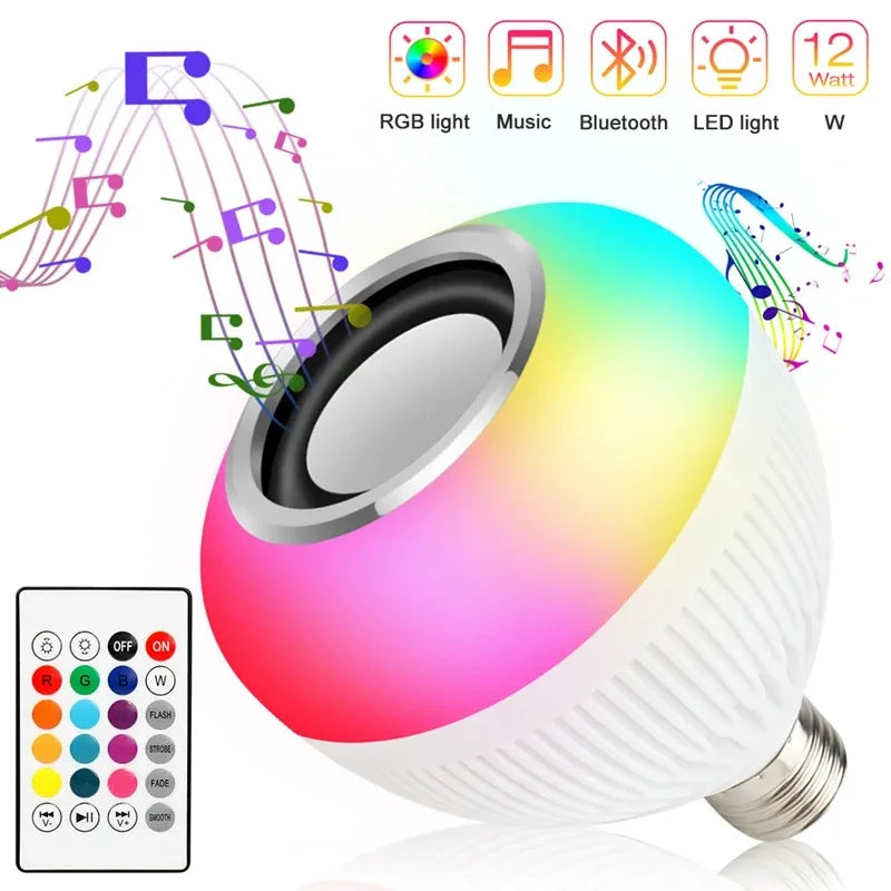 12W LED Bluetooth Speaker with Remote – Colorful Light Wireless Speaker for Home & Party