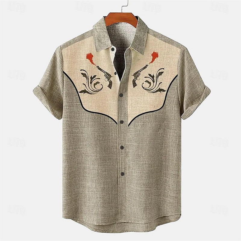Men's 100% Linen Striped Short Sleeve Shirt – Japanese Stand Collar Summer Casual Top