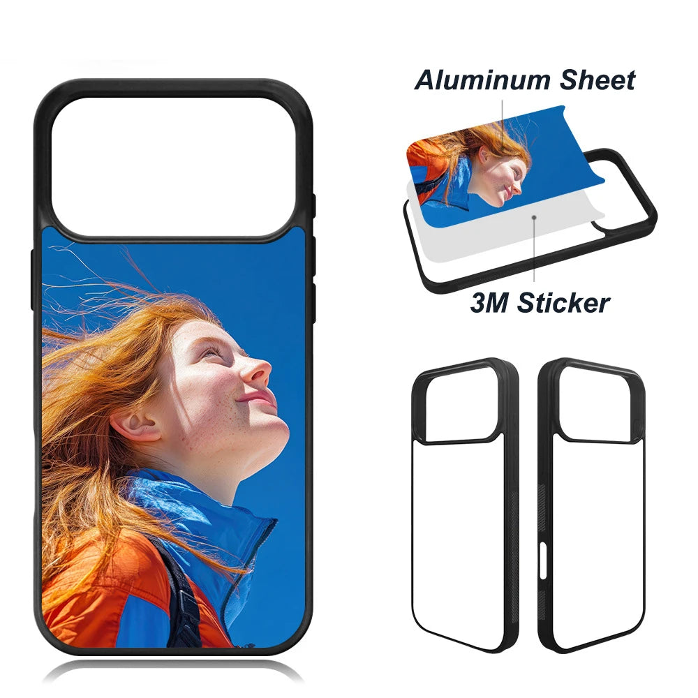 For iPhone 17 Pro Max / 17Air 2D TPU Sublimation Phone Case – Shockproof Soft Blank Cover with Aluminum Sheet (10pcs/lot)