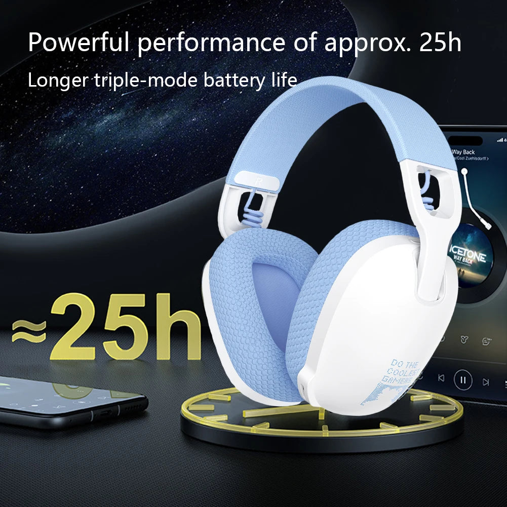 Wireless Gaming Headset – 2.4GHz/BT5.3/Wired Over-Ear with Noise Canceling Mic for PS4, PC & Laptop