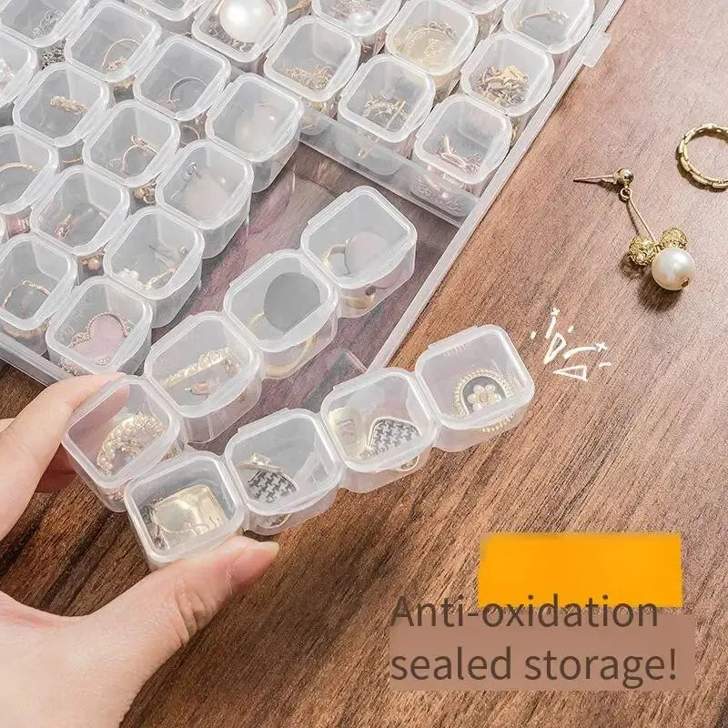 56 Slot Jewelry Storage Box – Detachable Transparent Containers for Beads & Nail Art Tools