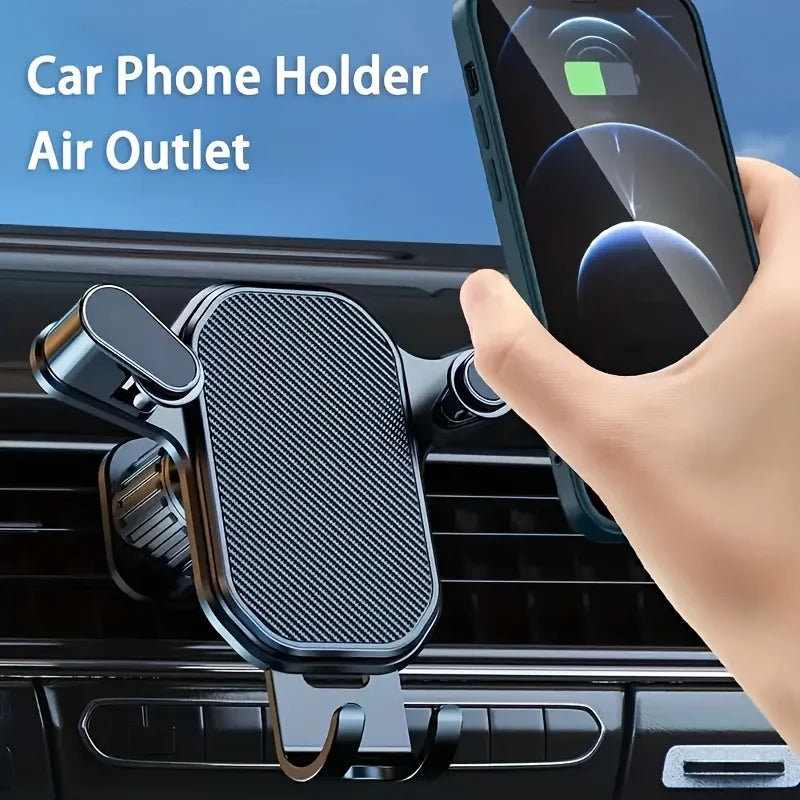 Car Phone Holder Air Vent Clip Mount – Universal Smartphone Stand for 4.7–6.7 Inch Devices & GPS Support