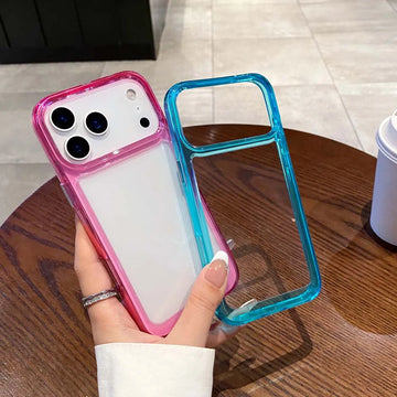 Space TPU Clear iPhone Case – Shockproof Acrylic Armor Cover with Colorful Bumper (16e/16 Plus/17/17 Air/17 Pro Max)