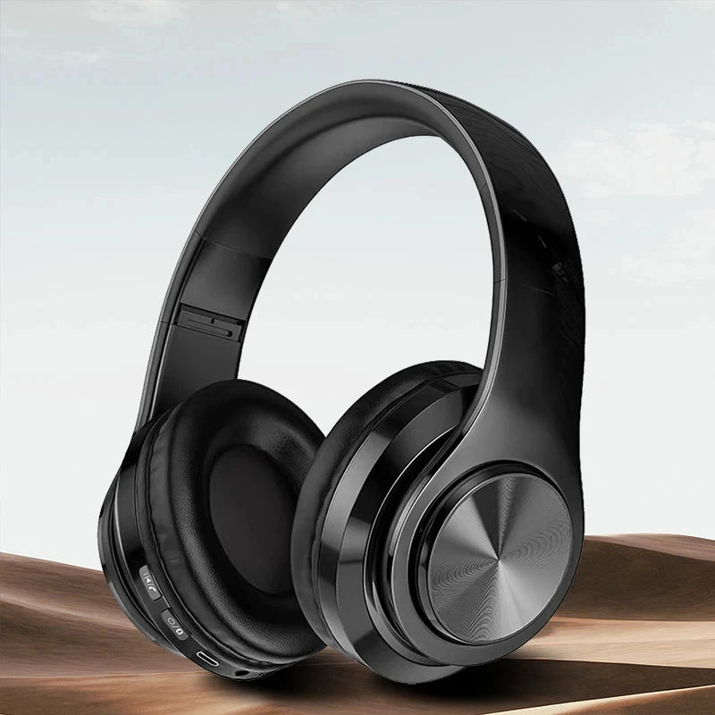 Wireless Bluetooth 5.0 Headphones – Foldable On-Ear Stereo Headset with Microphone for Sports & Gaming