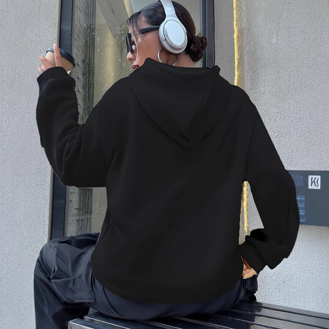 Casual Printed Hoodie – Long Sleeve Kangaroo Pocket Sweatshirt