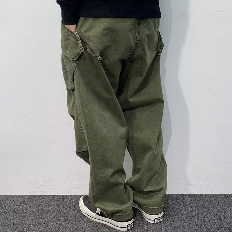 Washed Casual Pants Multi-pocket Cargo Pants